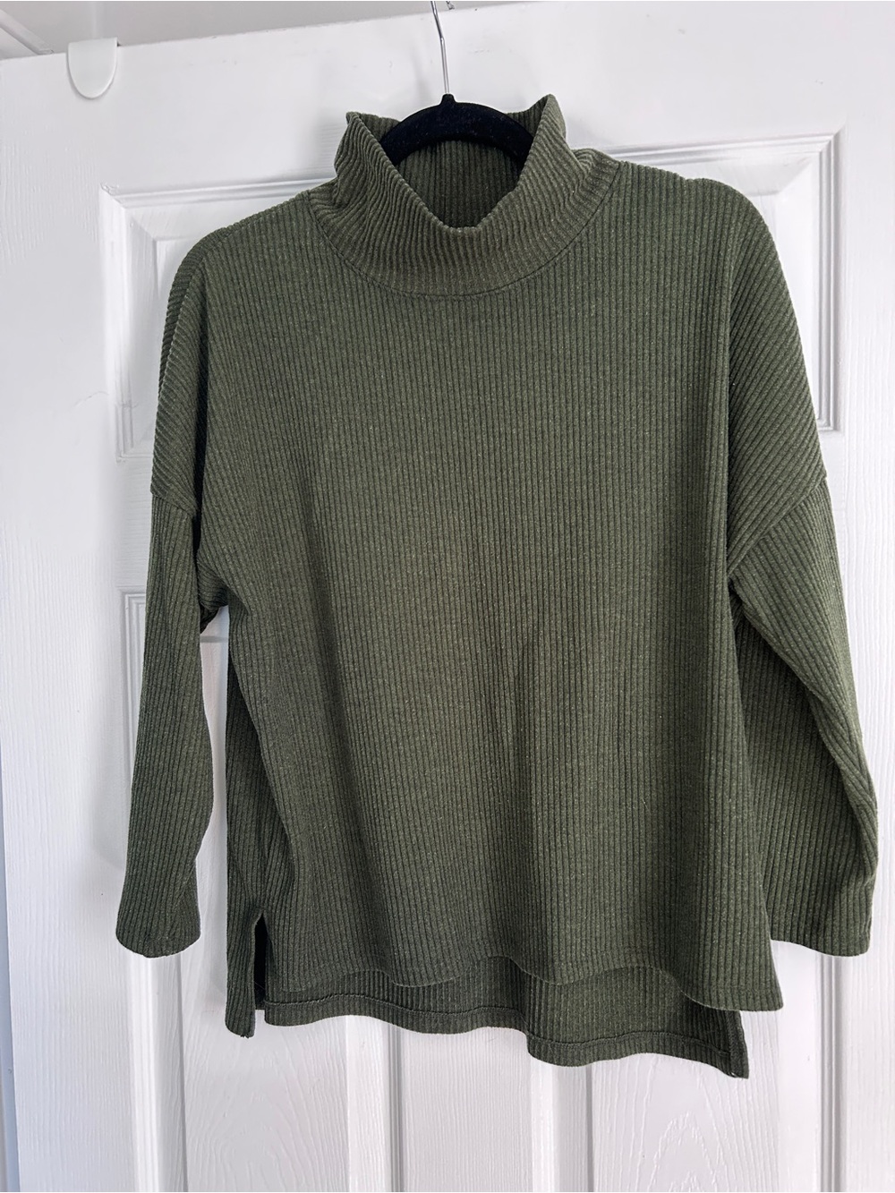 Old Navy Olive Green Ribbed Mock Neck Sweater